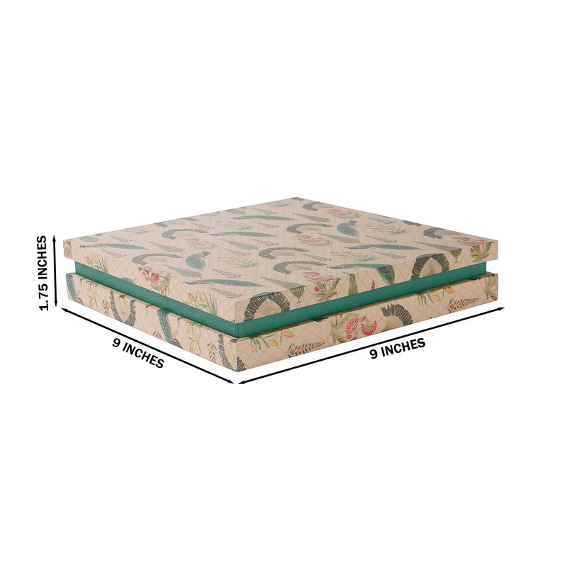 Floral MDF Dry Fruit/Sweet Box (9x9x1.75) Inch 9154