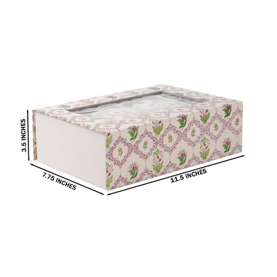 Magnetic Foldable Floral Hamper Box with 2 salsa jars & 16 cavity (11.5x7.75x3.5) Inch 9093