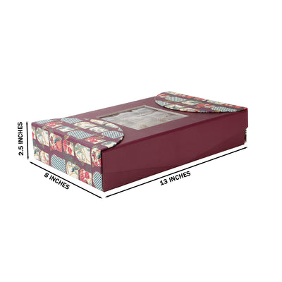 Magnetic Foldable Floral Hamper Box with 2 cylinder jars & 9 cavity (13x8x2.5) Inch 9095A