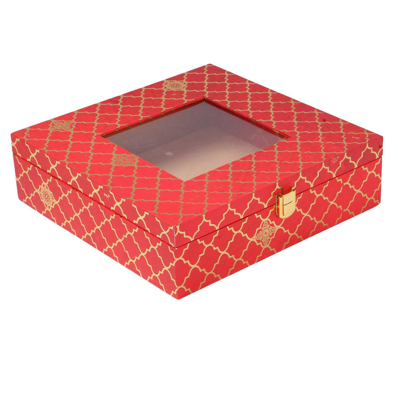 Red MDF Square Trunk Box
