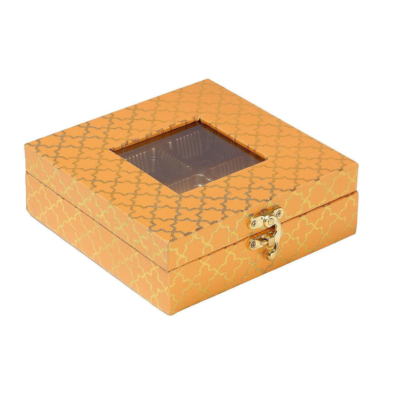 Square Yellow Fancy MDF Box