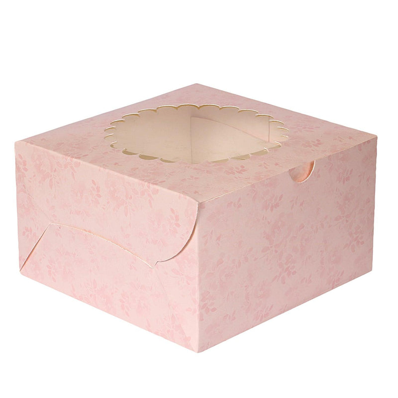 1/2 KG Floral light pink cake box with window