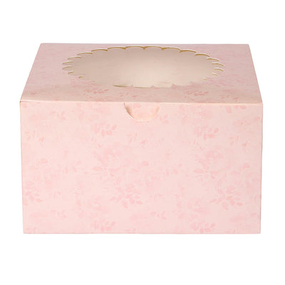 1/2 KG Floral light pink cake box with window