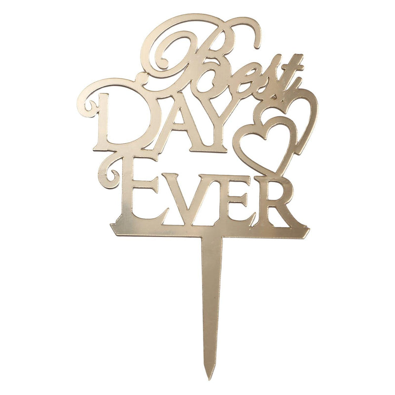 Best day Ever Golden Cake Toppers
