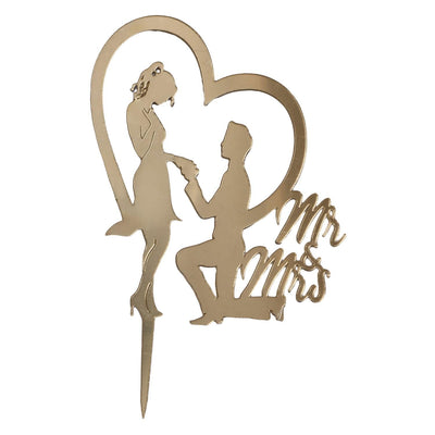 Mr And Mrs Golden Cake Toppers