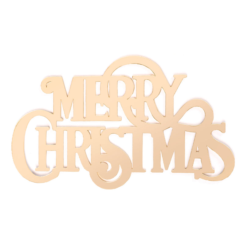 Merry Christmas Cake Toper, Cake Toppers, Golden laser Cake Topper, (6x3.5 inch)  CT017
