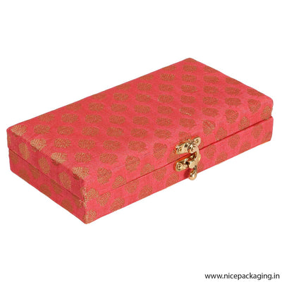 Red satin, 8x4x1.5 inch, cash box, shagun box