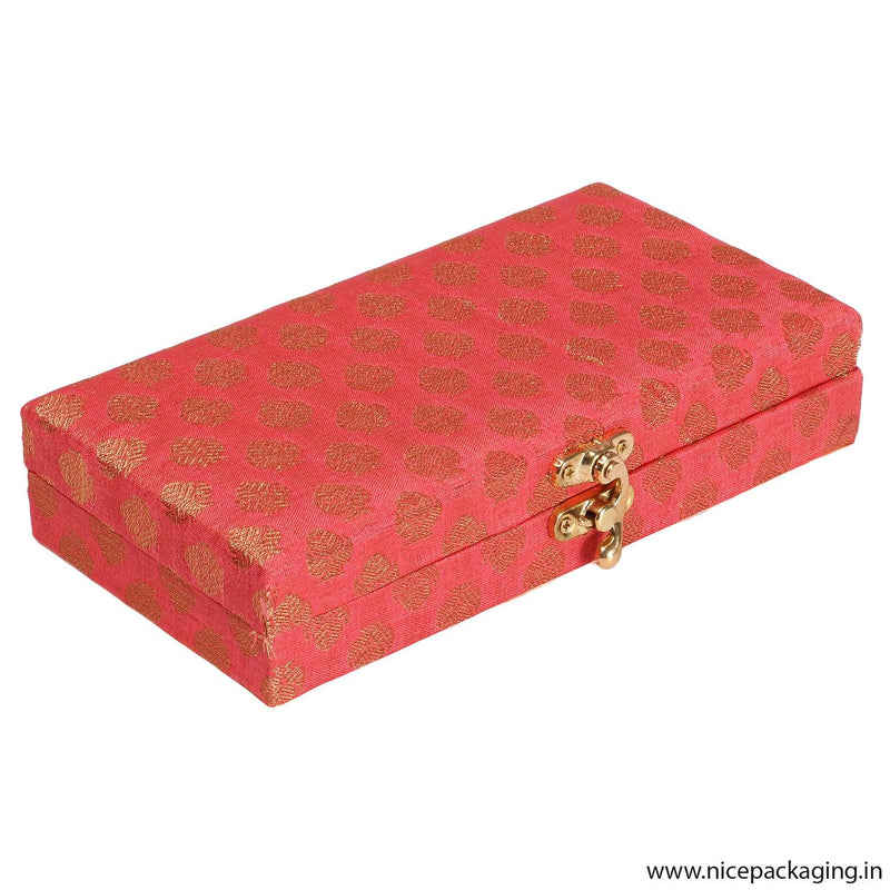 Red satin, 8x4x1.5 inch, cash box, shagun box