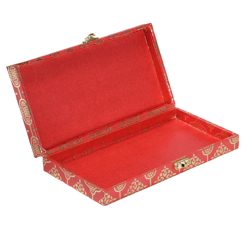 Red paper 7.5x4x1.25inch cash box,