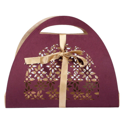 Suede gift hamper in wine colour with tins