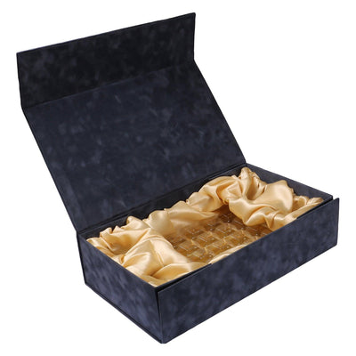 Foldable suede box with 4 jars and 20 cavity