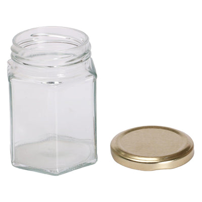 Big hexagon empty glass jar