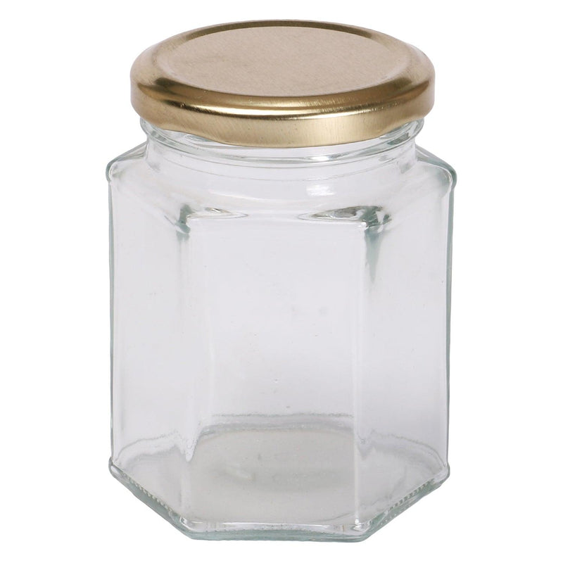 Big hexagon empty glass jar