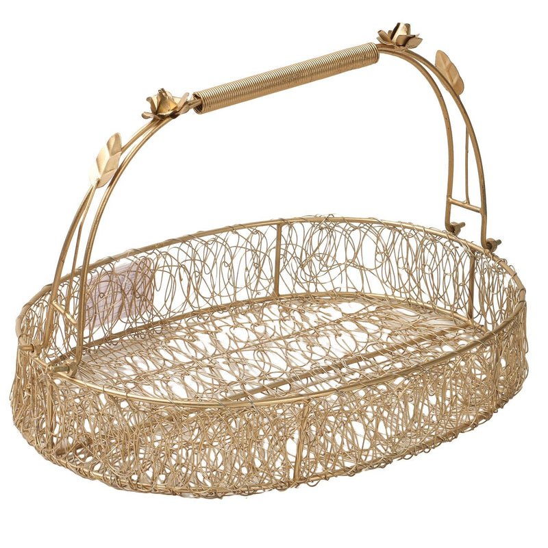 Oval Metal Wire Hamper Basket 12×9x2 inches