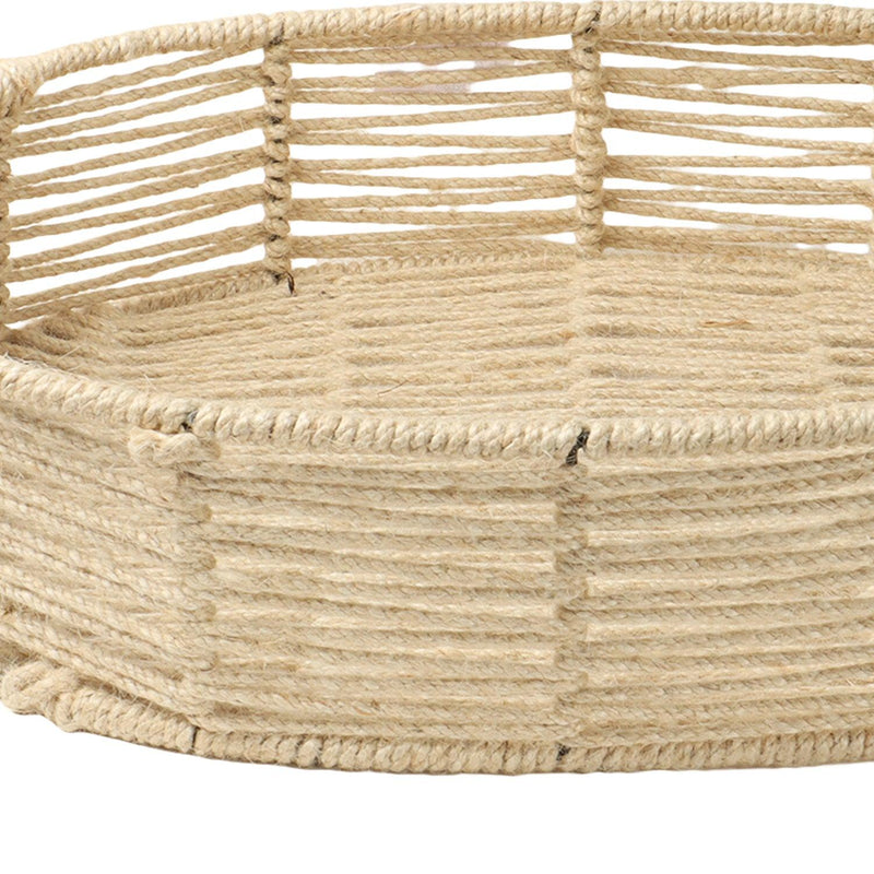 Fully Covered Cotten Rope & Metal Oval Hamper Basket 18×14x4 inches