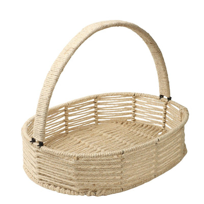 Fully Covered Cotten Rope & Metal Oval Hamper Basket 18×14x4 inches