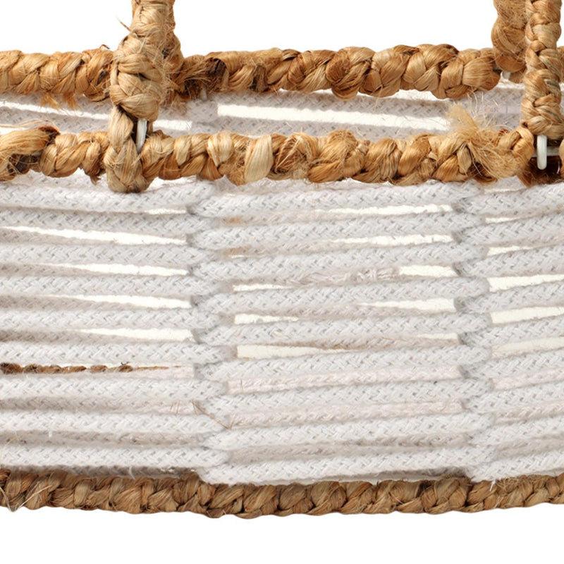 Metal Wire & fully Covered Cotten Rope Hamper Basket With Foldable Handle
