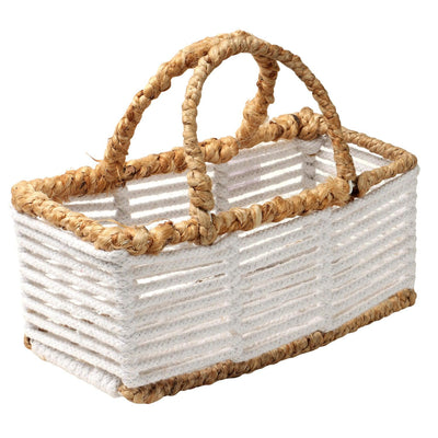 Metal Wire & fully Covered Cotten Rope Hamper Basket With Foldable Handle