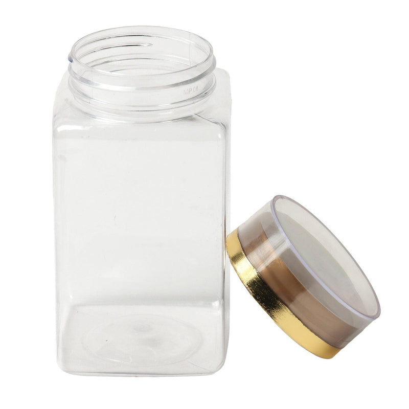 Plastic Jar Container With Brown Cap