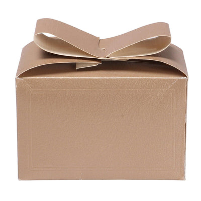 Brown small gift box with bow lock style