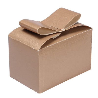 Brown small gift box with bow lock style