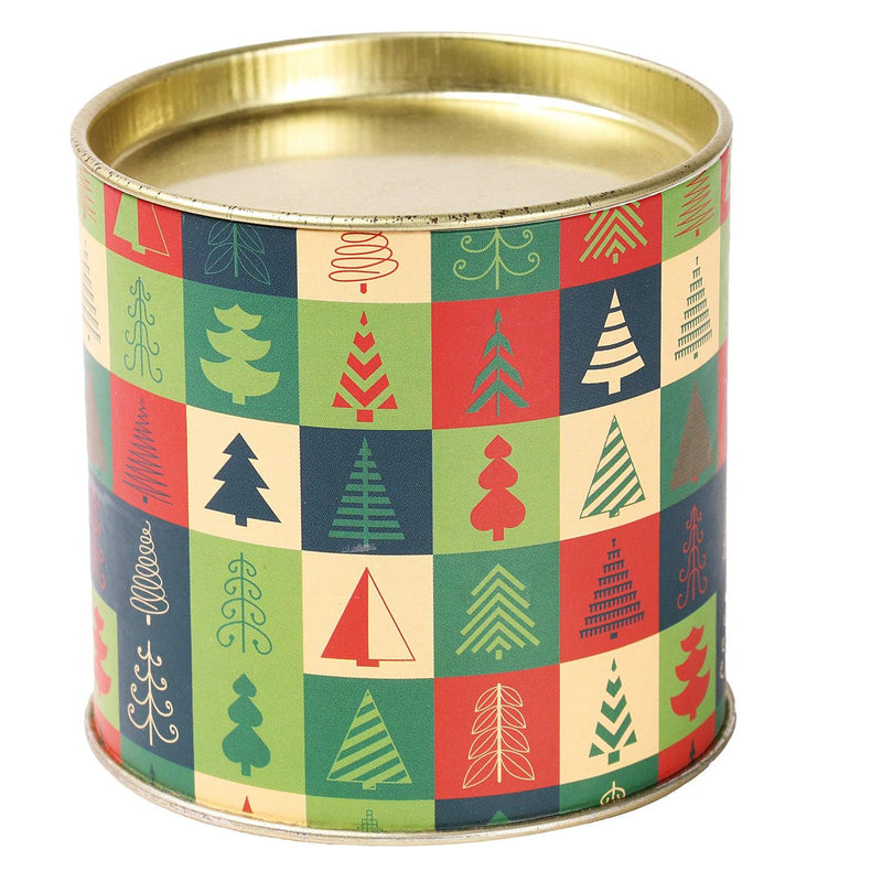 Christmas empty jar round tin with strips detailing (3.25x3.25x3.25inch) TBC08 - Nice Packaging