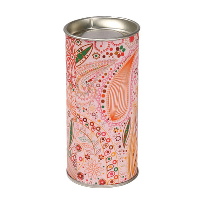 180gm Peach Floral cardboard Long steel tin