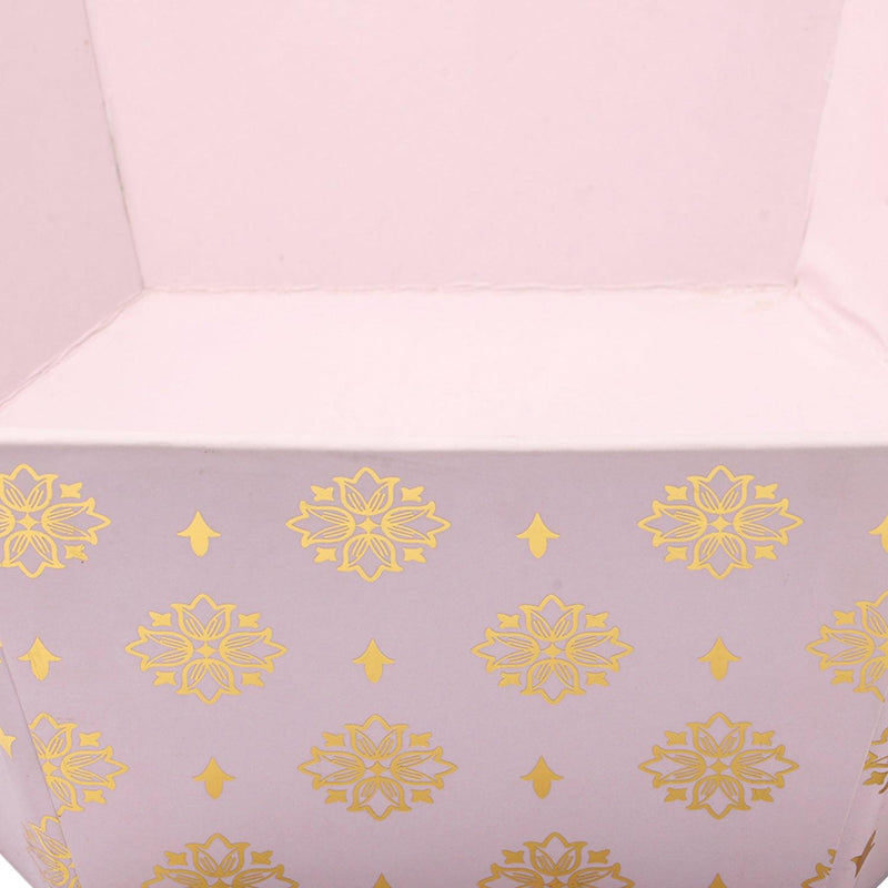 Pink Cardboard Tray with Gold Foil