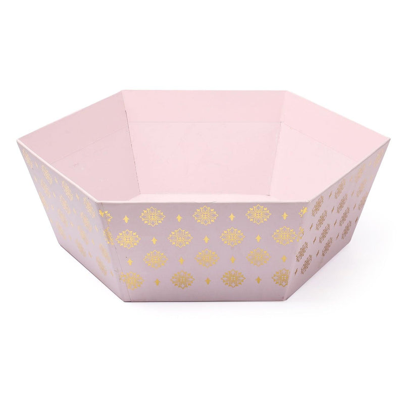 Hexagon Pink Tray (10x7x4 inch) Tray-019A - Nice Packaging