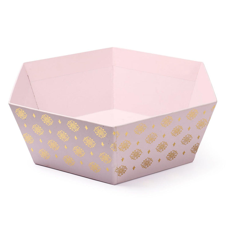 Hexagon Pink Tray (10x7x4 inch) Tray-019A - Nice Packaging