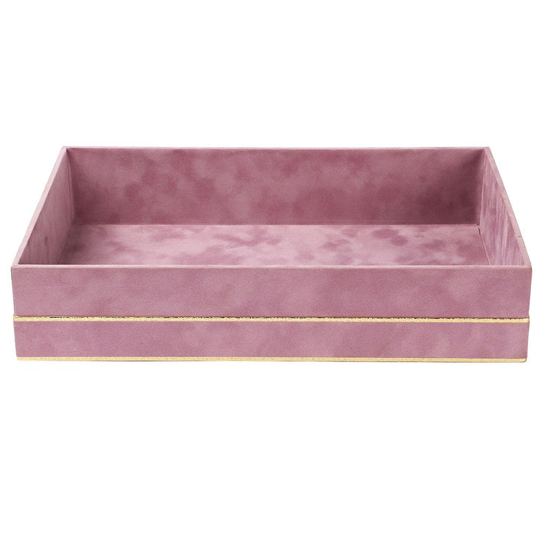 Pink Suede tray with golden foiling (15x10x3inch) Tray-086 - Nice Packaging