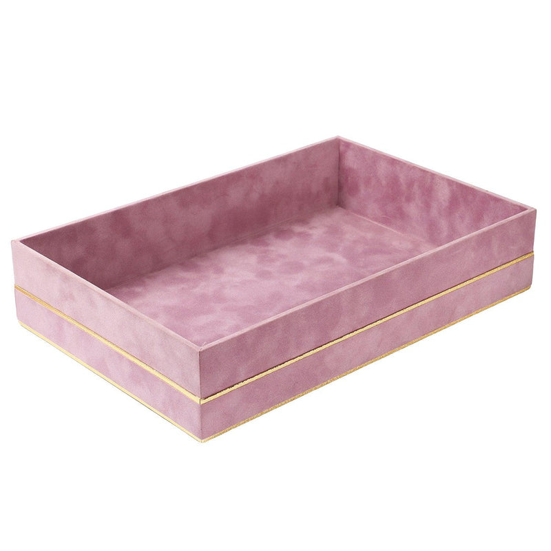 Pink Suede tray with golden foiling (15x10x3inch) Tray-086 - Nice Packaging